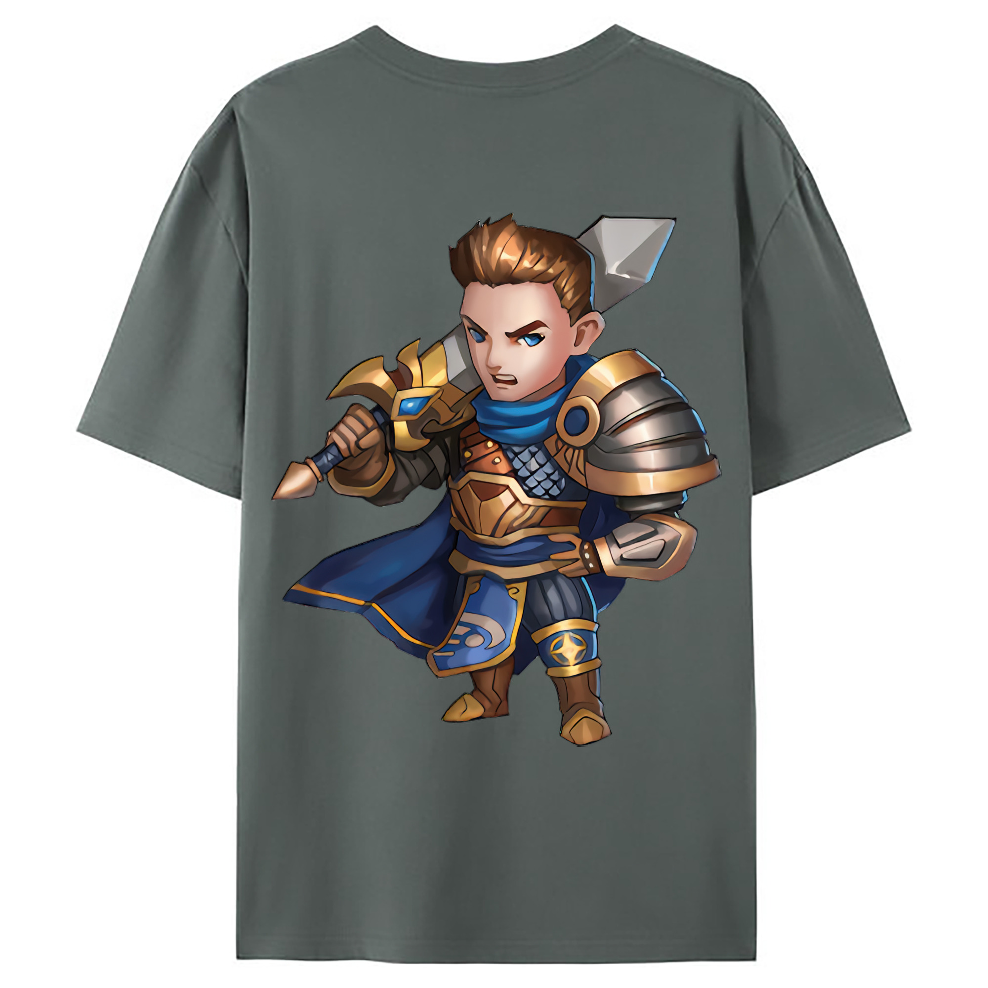 （画像用） リーグ・オブ・レジェンド League of Legends LOL 綿100％ メンズ半袖Tシャツ（バックプリント） 通気性